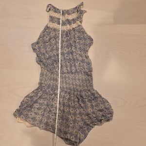 Abercrombie & Fitch Blue Patterned Womens Romper Viscose Size M